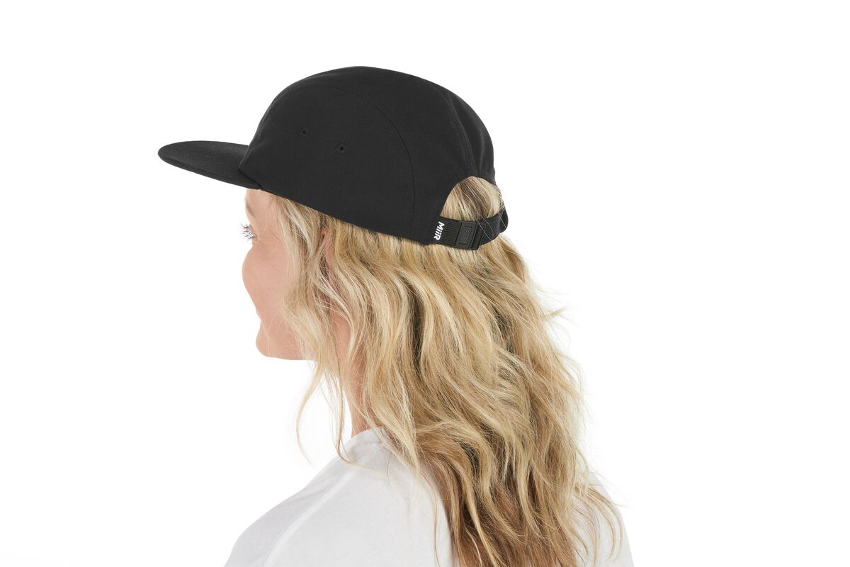 recycled-poly-flat-brim-5-panel-hat-l4 WebPDP-HAT003002_Recycled_Poly_Flat_Brim_5Panel_Hat_Black_Studio_Harper_Studios_0723_Side_2__HAT003002OS.jpg