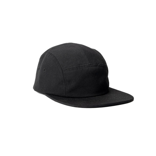 recycled-poly-flat-brim-5-panel-hat-l4 Web_PDP-FlatBrim5PanelHat_Studio_Front_Black.jpg
